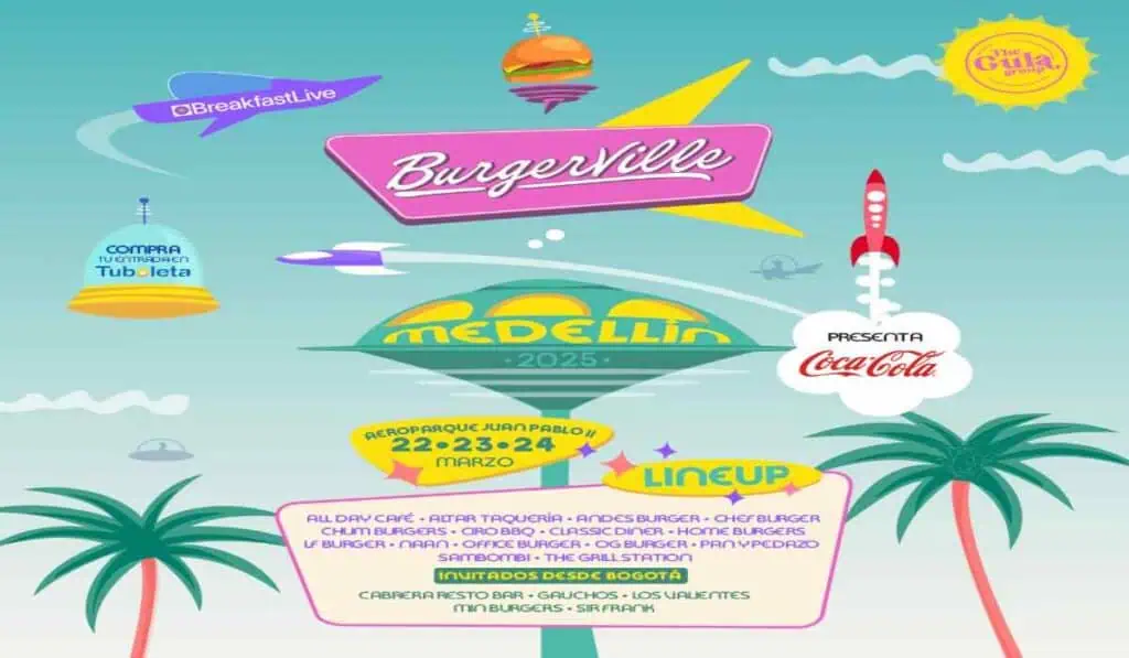 ¡Burgerville llega a Medellín! El festival sale de Bogotá para estrenarse en la capital de Antioquia Más de 20 restaurantes harán parte de la primera edición en Medellín. Foto: cortesía Burgerville