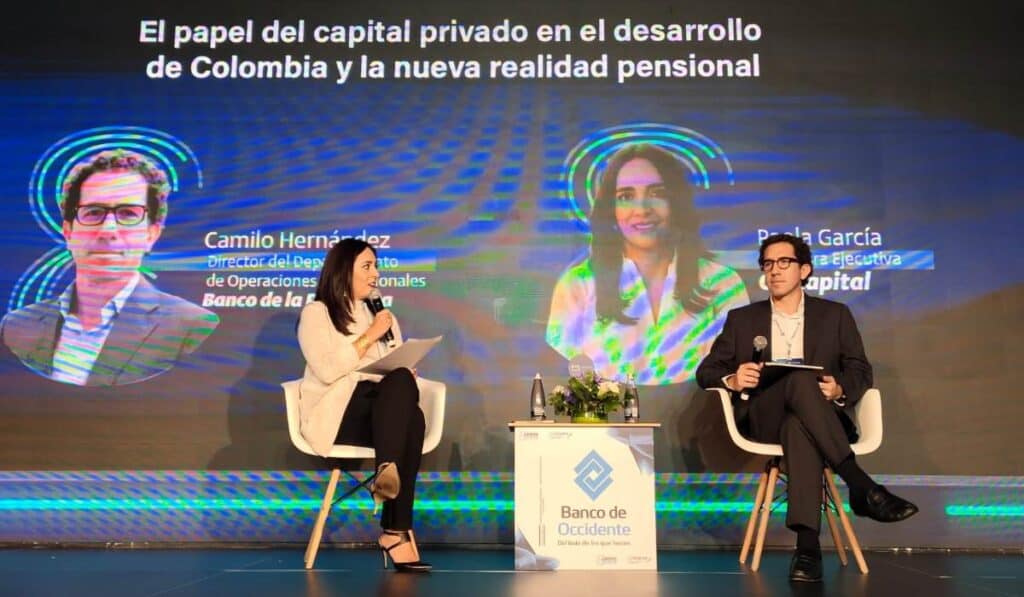 Paola García, directora de ColCapital y Camilo Hernández del BanRep. Foto: archivo Valora Analitik