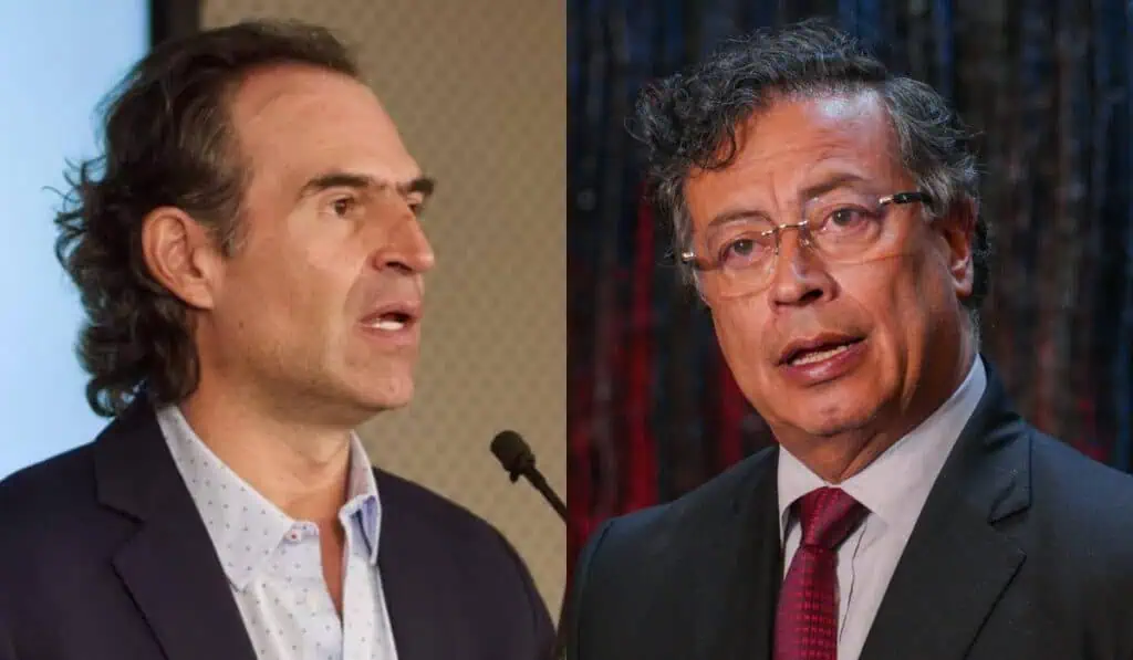 ‘Fico’ Gutiérrez anuncia nueva demanda contra el gobierno Petro por recursos faltantes del metro de la 80 Fico Gutiérrez y Gustavo Petro