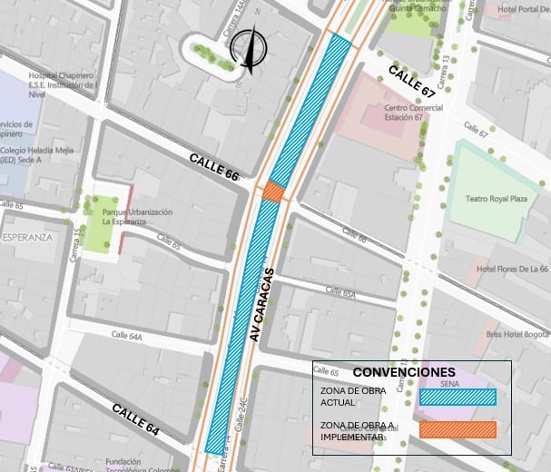 Hay nuevos cierres en importante tramo de la Av Caracas por obras de Línea 1 del metro de Bogotá  