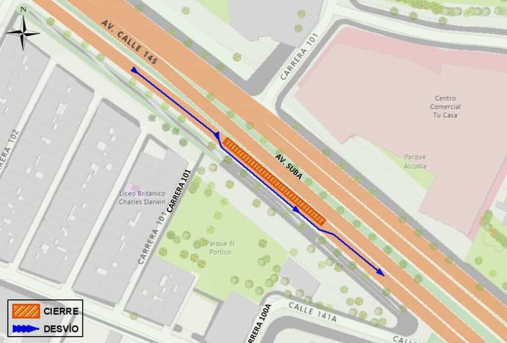 Importante vía de Suba en Bogotá informa cierres: ¿Cuánto durarán?