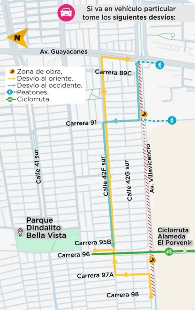 Habrá cierre en importante tramo de la Av Villavicencio por obras del metro de Bogotá: Estos son los desvíos Habrá cierre en importante tramo de la Av Villavicencia por obras del metro de Bogotá: Estos son los desvíos