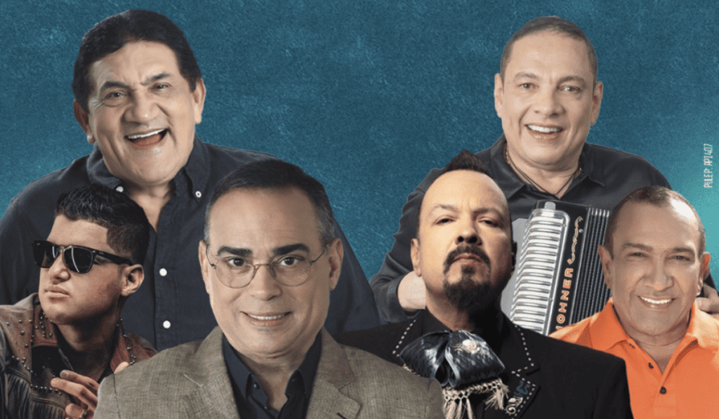 Pepe Aguilar y Gilberto Santa Rosa (head liners), Poncho Zuleta y El Cocha Molina, Beto Zabaleta y Elder Dyan, se presentarán el 3 de mayo en el festival. Foto: cortesía.