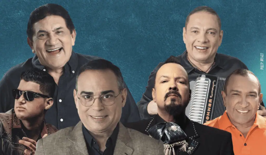 Este es el line up completo del Festival de la Leyenda Vallenata 2025 Pepe Aguilar y Gilberto Santa Rosa (head liners), Poncho Zuleta y El Cocha Molina, Beto Zabaleta y Elder Dyan, se presentarán el 3 de mayo en el festival. Foto: cortesía.