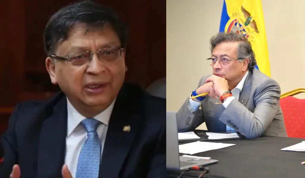 Presidente de la Corte Constitucional habría solicitado suspender el decreto de emergencia económica Presidente de la Corte Constitucional, Jorge Enrique Ibáñez y presidente Gustavo Petro.