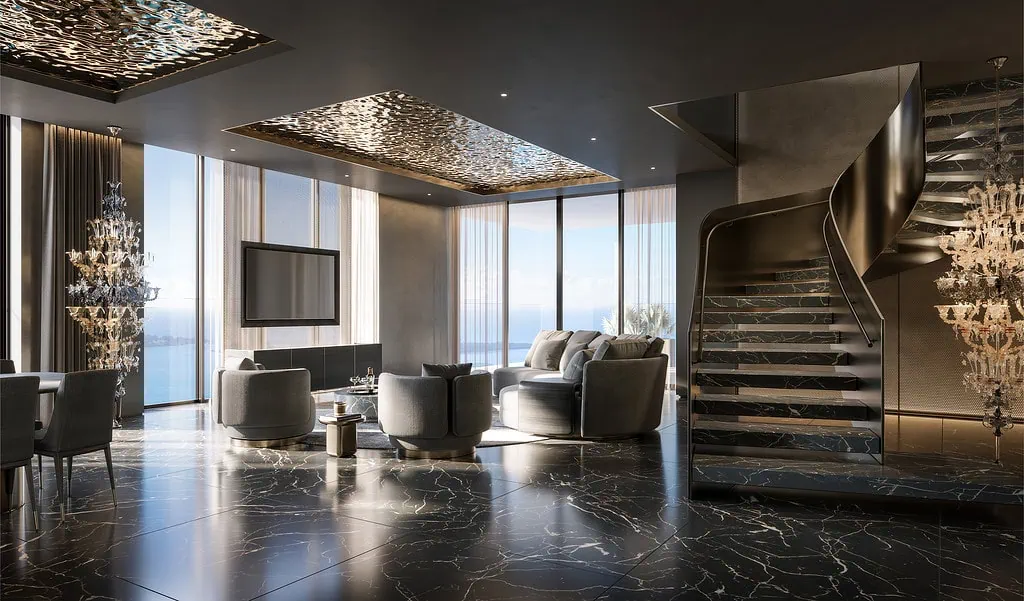 Así será el primer hotel y residencia de Dolce & Gabbana en Miami: Esto cuesta cada unidad
Interior de un apartamento en 888. Render: cortesía.