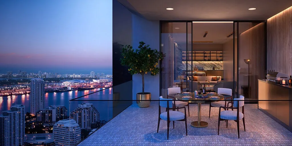 Así será el primer hotel y residencia de Dolce & Gabbana en Miami: Esto cuesta cada unidad Apartamento con balcón. Render: cortesía.