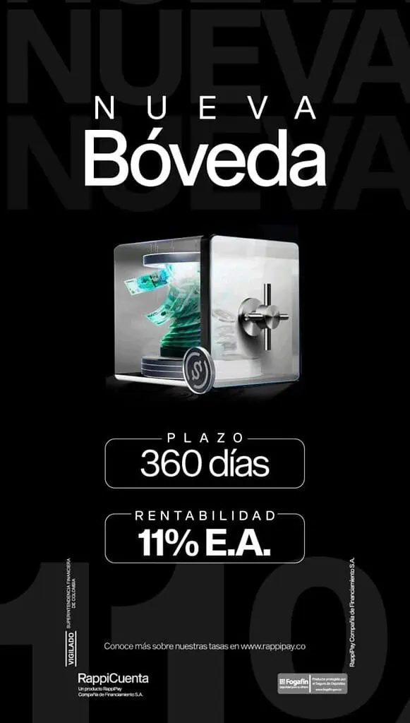 RappiPay redujo rentabilidad de cuentas remuneradas, pero mejoró tasas de sus bóvedas de ahorro RappiPay