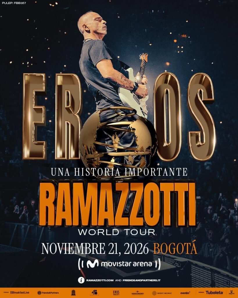 Eros Ramazzoti se presentará en Bogotá el próximo año. Foto: cortesía. 