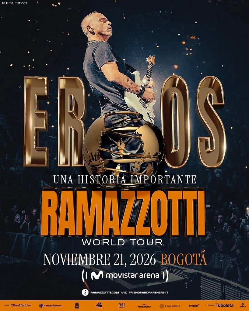 Eros Ramazzotti se presentará en Colombia: Estos son los detalles de la gira Eros Ramazzoti se presentará en Bogotá el próximo año. Foto: cortesía.