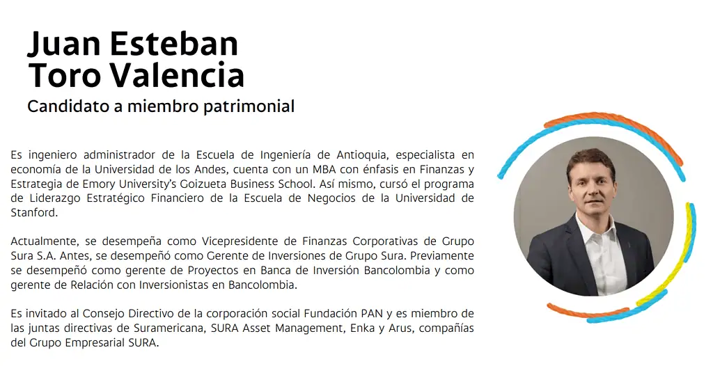 Nueva Junta Directiva de Bancolombia tras evolución a Grupo Cibest: se reducen miembros Juan Esteban Toro