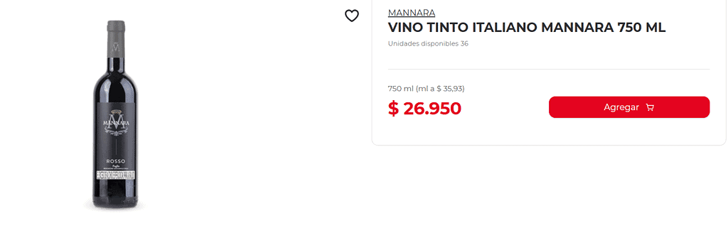 Vinos de alta calidad de Tiendas D1 que se pueden comprar por menos de $30.000 Vino tinto italiano Mannara