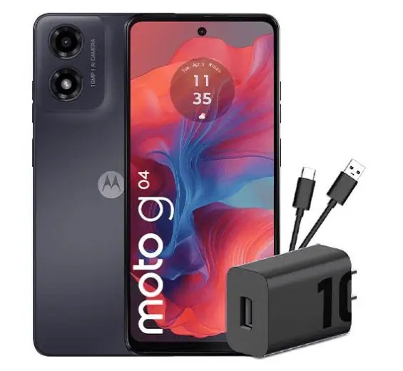 Cinco celulares que se pueden comprar con menos de $500.000 en Colombia Motorola Moto G04. Foto: tomada de Movistar.com.