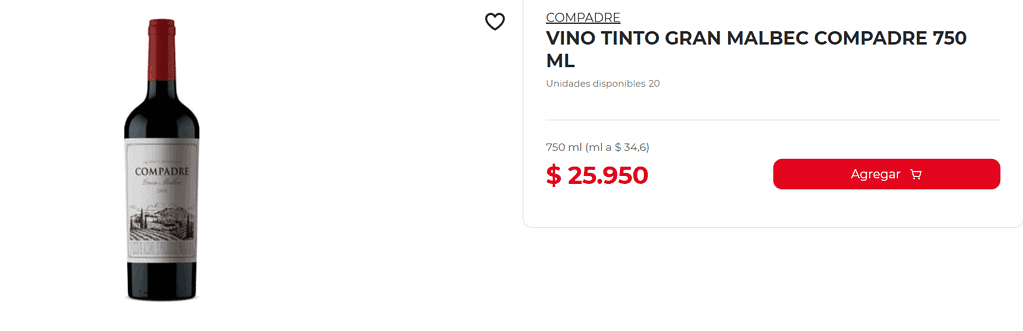 Vinos de alta calidad de Tiendas D1 que se pueden comprar por menos de $30.000 Vino tinto Gran Malbec. Foto: captura de pantalla.