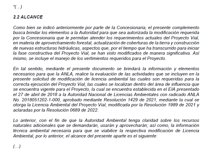 Cambios licencia megavía Mulaló - Loboguerrero