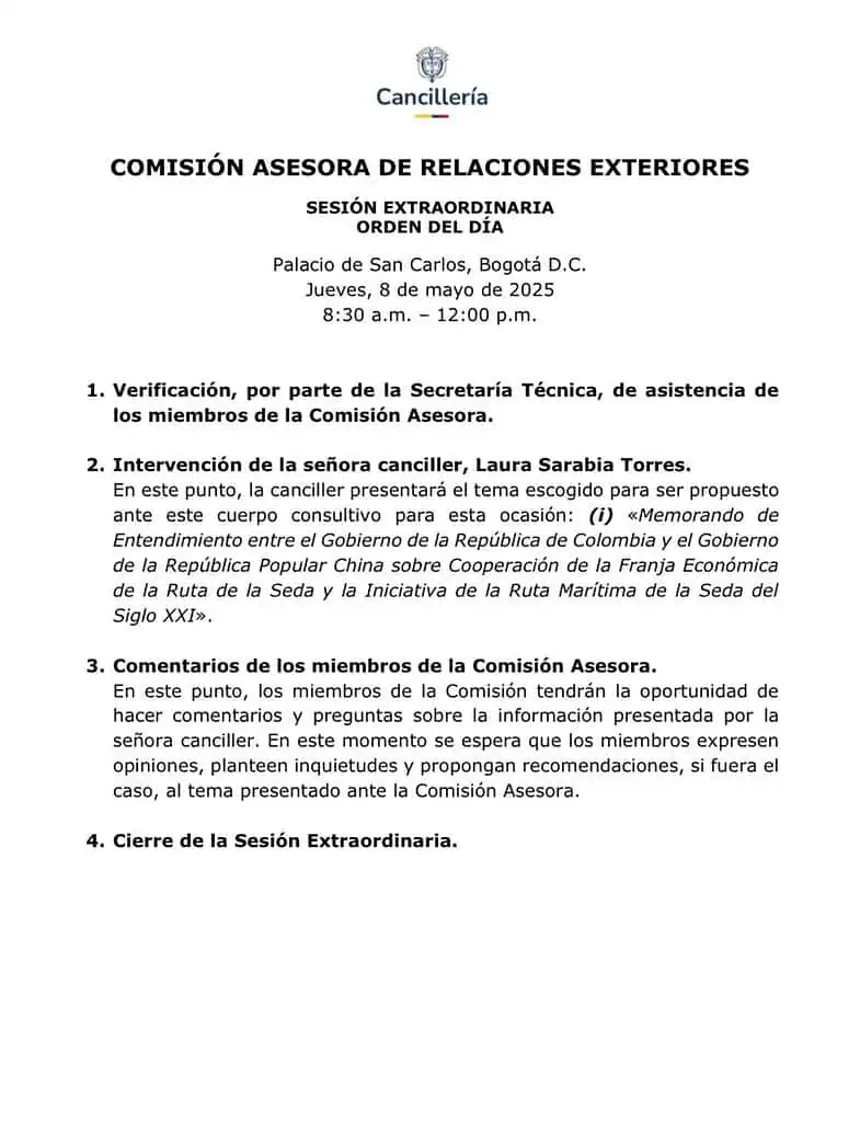 Colombia tiene todo listo para unirse a la nueva Ruta de la Seda liderada por China Cancillería sobre la nueva ruta de la seda