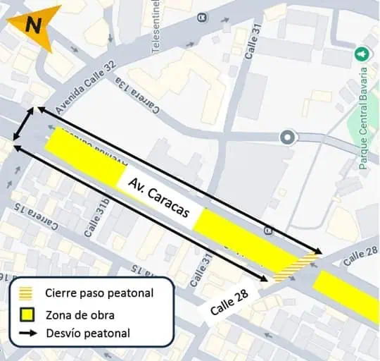 Hay nuevo cierre en importante tramo de la Av Caracas por construcción del Metro de Bogotá Metro de Bogotá
