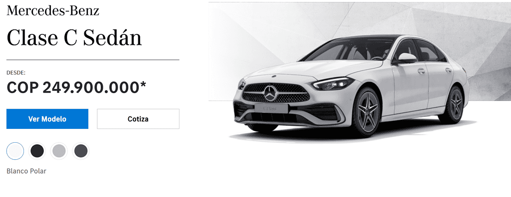 Mercedes-Benz Clase C Sedán. Foto: tomada de la página oficial de la marca. 