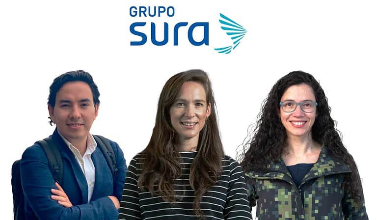 Andrés Franco, Mercedes Barrera y Paula Villegas lideran el equipo de Comunicaciones de Grupo Sura a partir de mayo de 2025