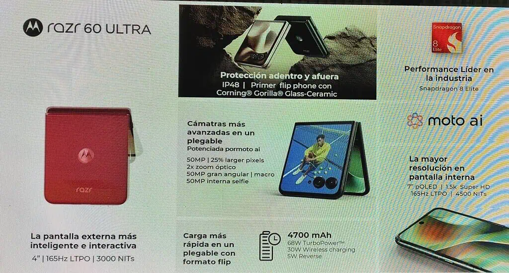 Motorola lanzó en Colombia su plegable razr 60 ultra: Este es su precio y regalos de lanzamiento Características del razr 60 ultra. Foto: Valora Analitik.