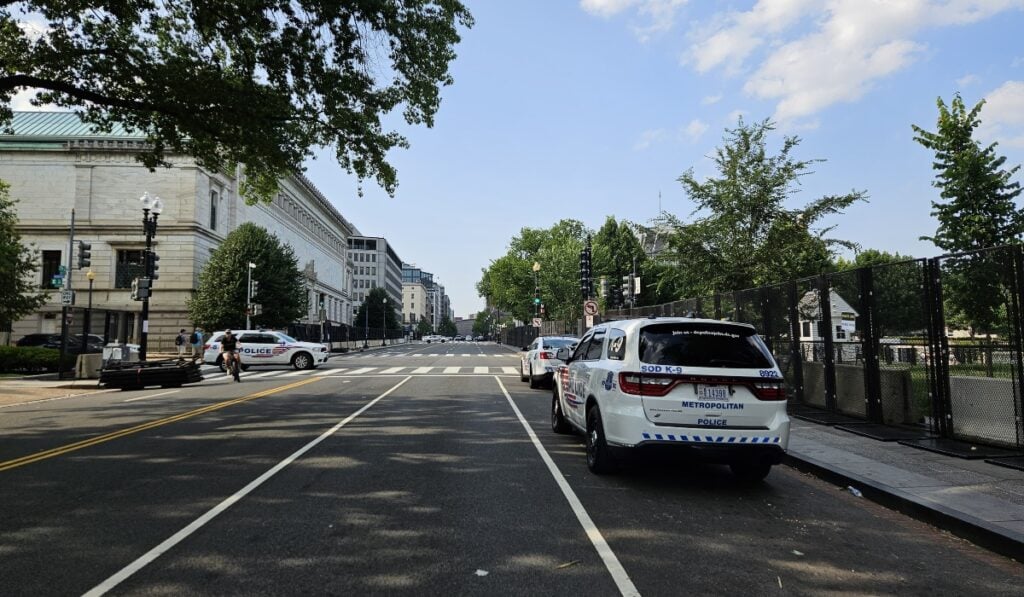 Calles cerradas al rededor de la Casa Blanca y el National Mall. Foto: Pablo Vega / Valora Analitik