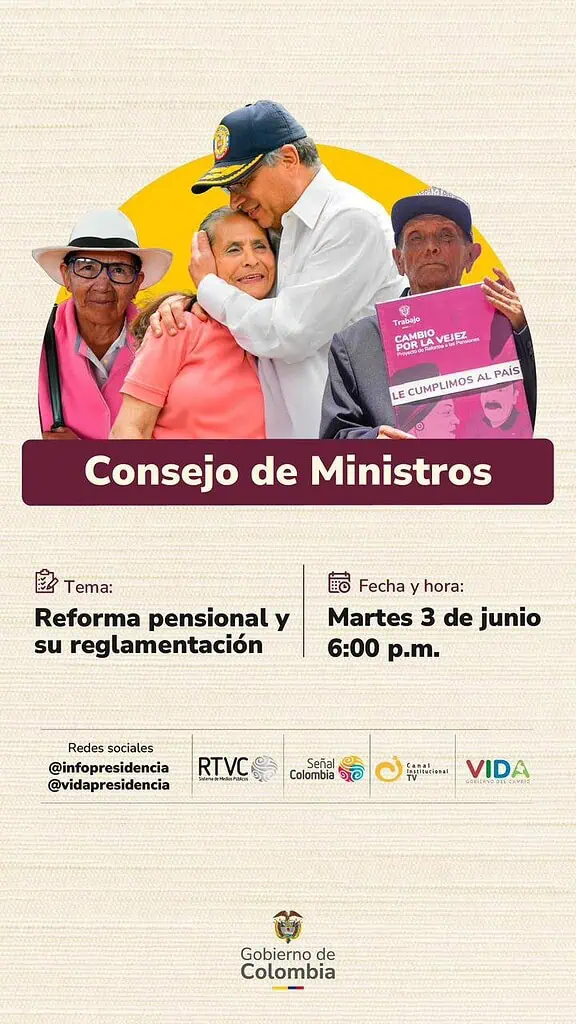Gobierno Petro realizará Consejo de Ministros televisado sobre reforma pensional Consejo de Ministros 3 junio