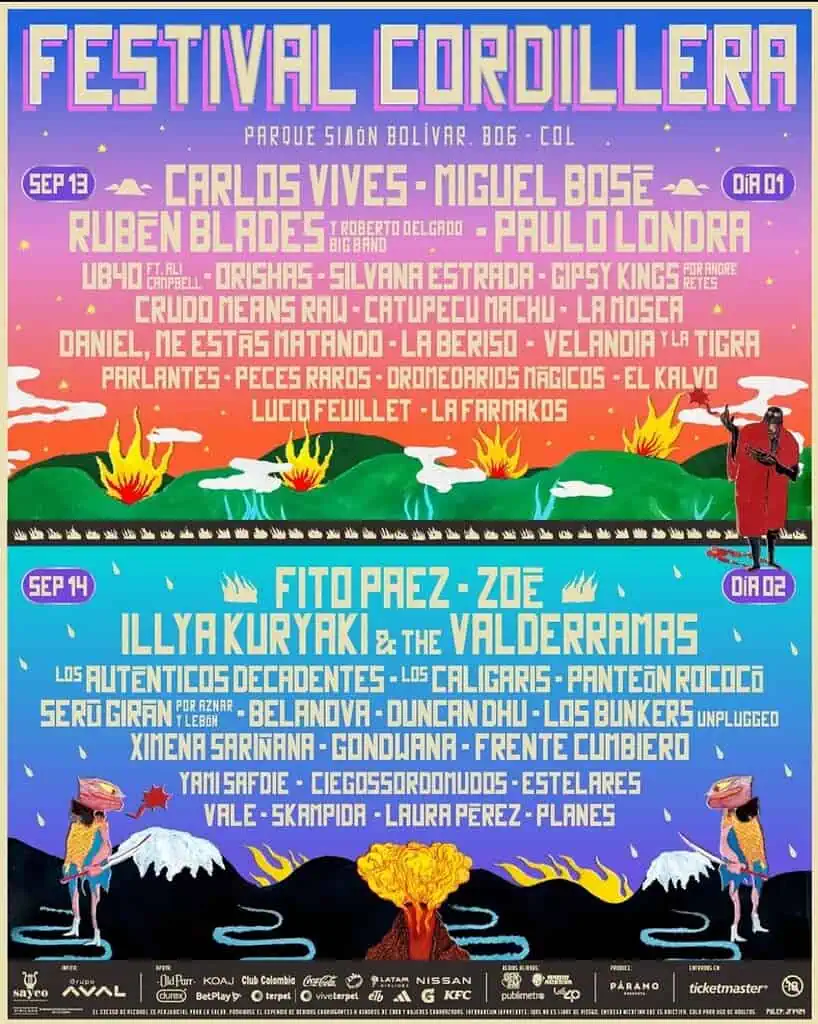 Festival Cordillera: Definidos los días en los que se presentarán Carlos Vives y Rubén Blades Cartel del Festival Cordillera. Foto: cortesía Páramo.