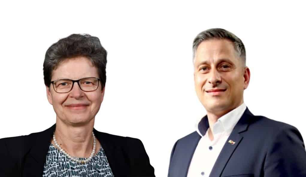 Foto: Ursina Krumpholz, jefa de la División para América Latina del Ministerio de Economía y Energía de la República Federal de Alemania (BMWE) y Mischa Groh, presidente ejecutivo de AHK Colombia
