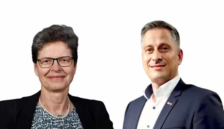 Foto: Ursina Krumpholz, jefa de la División para América Latina del Ministerio de Economía y Energía de la República Federal de Alemania (BMWE) y Mischa Groh, presidente ejecutivo de AHK Colombia