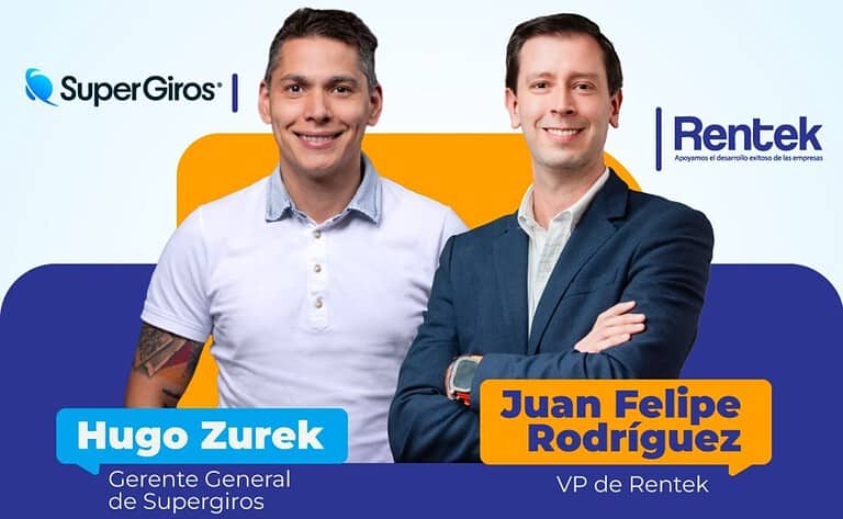Hugo Zerek, gerente general de Supergiros y Juan Felipe Rodríguez