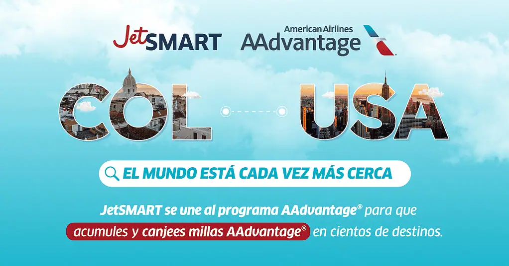American Airlines y JetSmart anuncian plan clave para redimir millas conjuntas: De esto se trata
Las dos aerolíneas se unieron para ofrecer más beneficios. Foto: cortesía JetSmart.