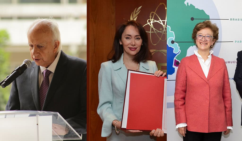 Jorge Ignacio Zorro, embajador ante Rusia; Nohra Quintero, embajadora ante Perú y Alicia Alfaro, embajadora de Tailandia.