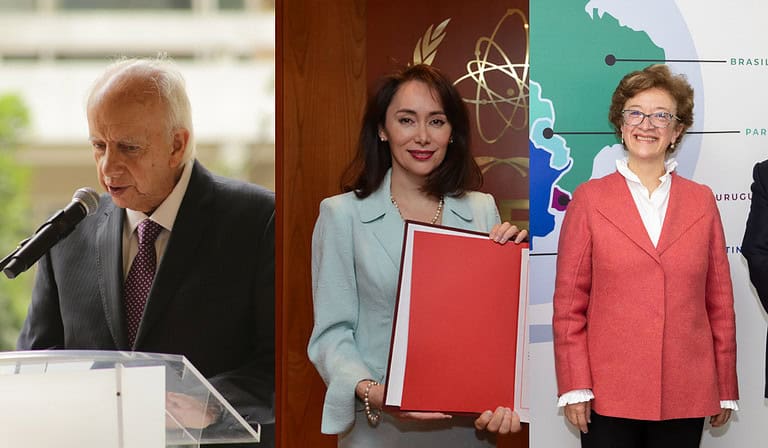 Jorge Ignacio Zorro, embajador ante Rusia; Nohra Quintero, embajadora ante Perú y Alicia Alfaro, embajadora de Tailandia.