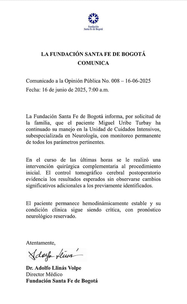 Parte médico Miguel Uribe 16_06