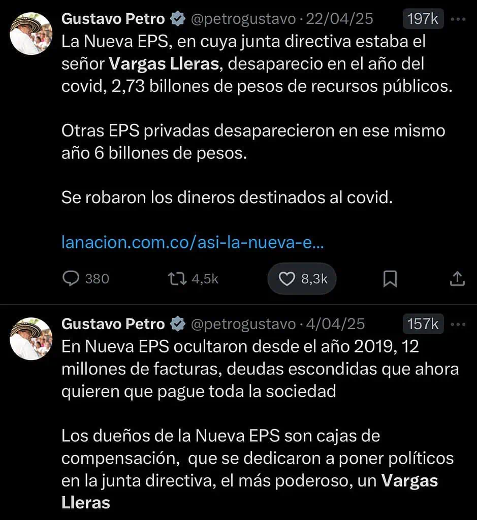 Consejo de Estado ordena al presidente Petro retractarse por acusaciones contra Vargas Lleras y la Nueva EPS Consejo de Estado ordena al presidente Petro retractarse por acusaciones contra Vargas Lleras y la Nueva EPS