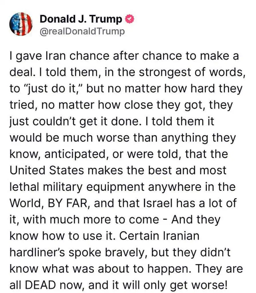 Trump advierte a Irán que llegue a un acuerdo por su plan nuclear o ataques serán “más brutales” Trump reacciona a ataques de Israel a Irán