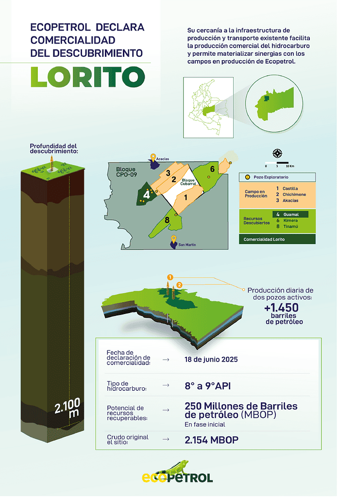 Ecopetrol declara comercialidad del campo petrolero Guamal en el Meta