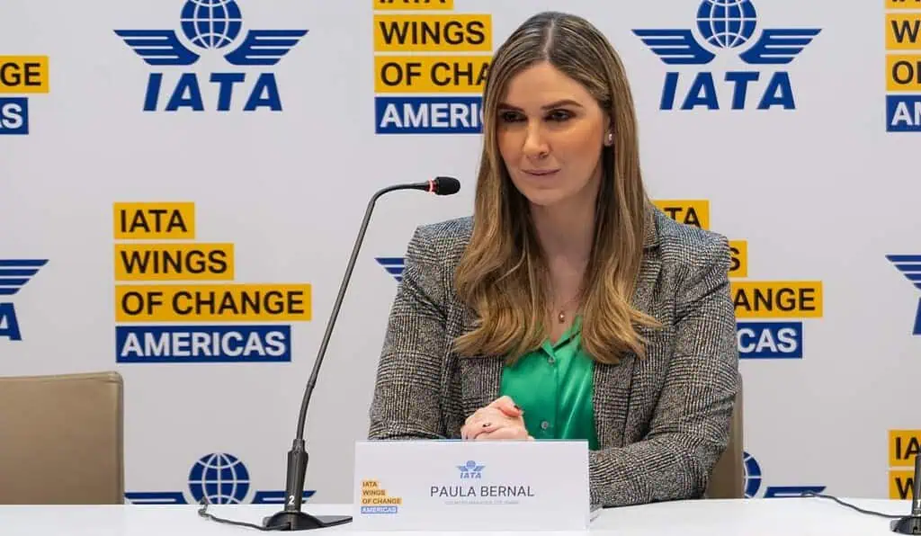 Capacidad aérea en Colombia para temporada de fin de año y enero crecerá hasta 6 % Paula Bernal, presidente de IATA Colombia. Imagen: IATA