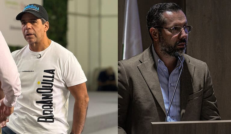 Alex Char, alcalde de Barranquilla y Jaime Beltrán, alcalde de Bucaramanga