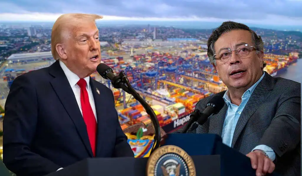Gobierno Petro se pronuncia sobre los aranceles de Trump a Colombia Donald Trump, presidente de EE. UU., y Gustavo Petro, presidente de Colombia. Imagen: Valora Analitik.