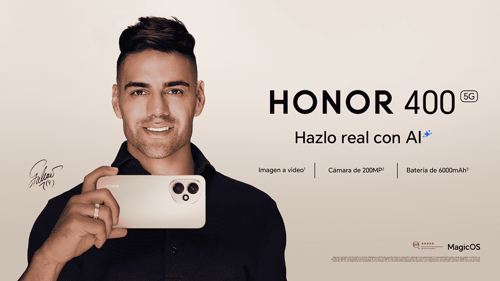 Honor 400 tienes más de 40 funciones con IA. Foto: cortesía Honor. 