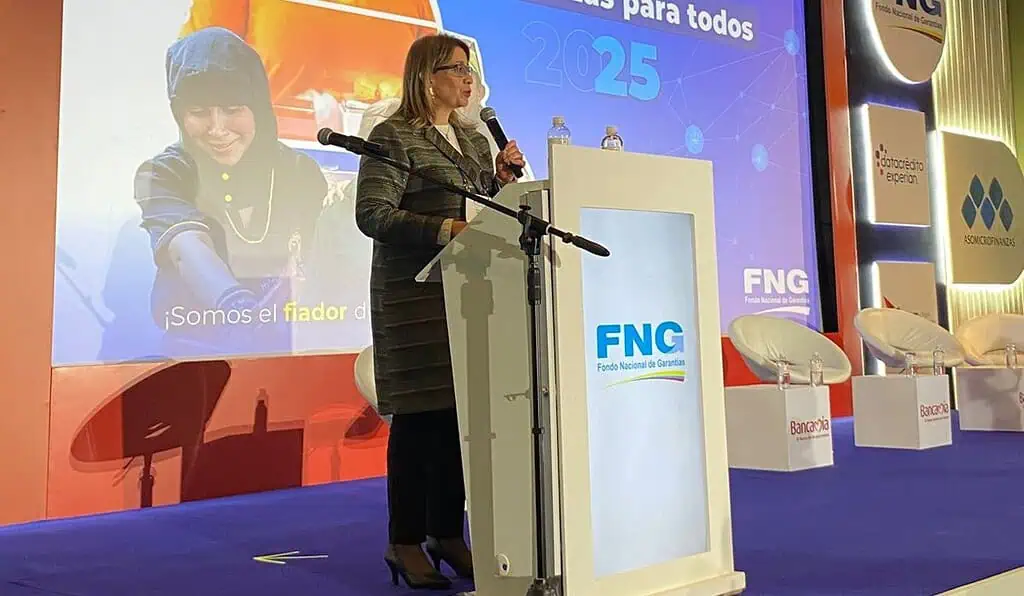 Fondo Nacional de Garantías proyecta cerrar el 2025 con más de $23 billones en créditos respaldados Piedad Muñoz, presidenta del FNG en el Congreso de Asomicrofinanzas