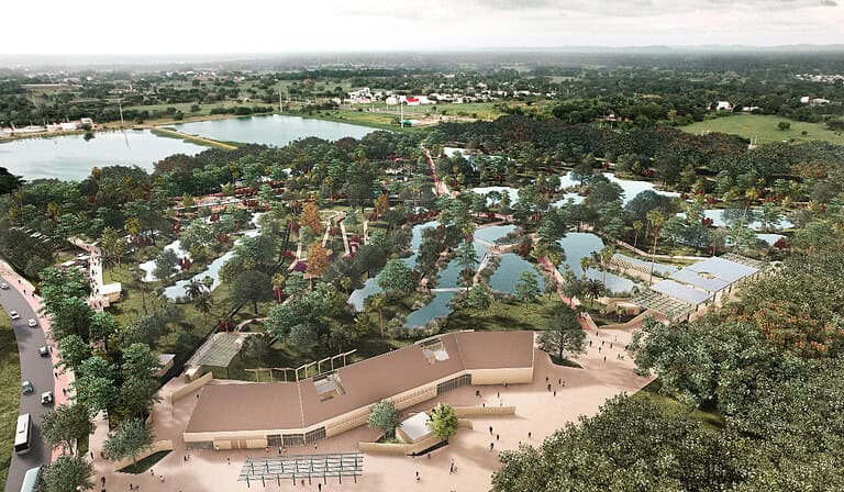 Render del parque botánico de Montería