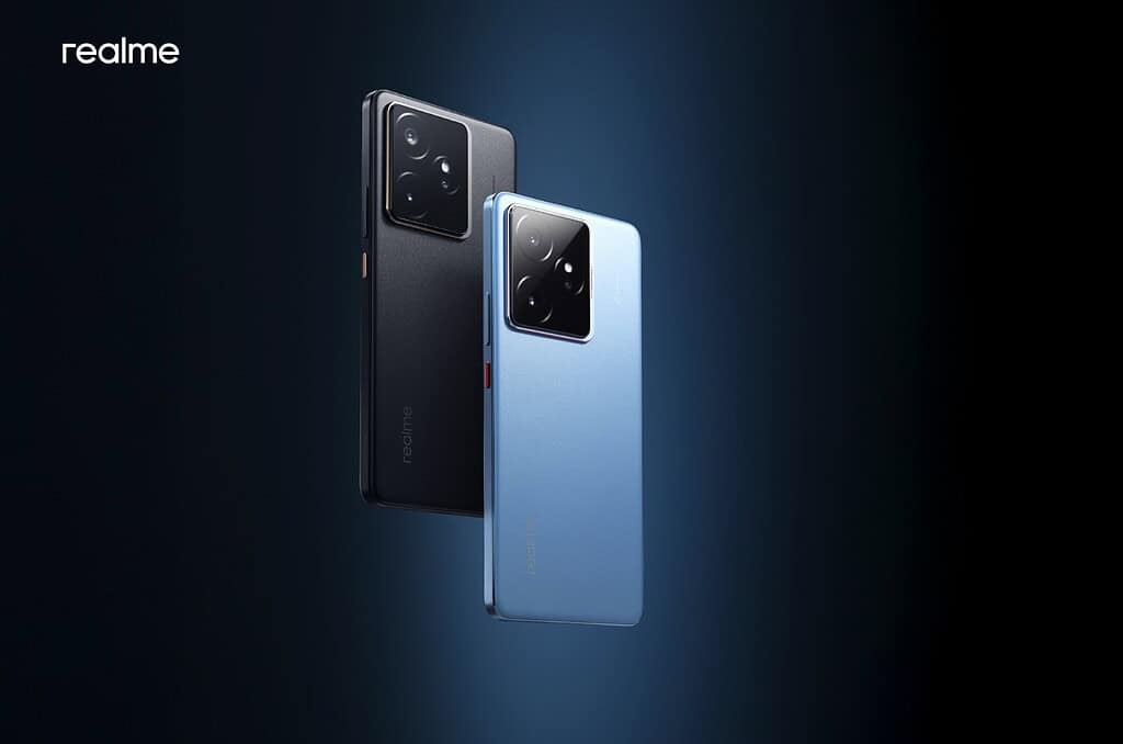 El nuevo realme GT7 está disponible en Azul y negro. Foto: cortesía realme. 