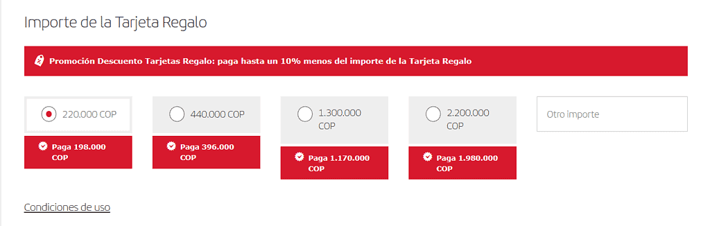 Tarjeta regalo verano. Foto: tomada de la página de Iberia.