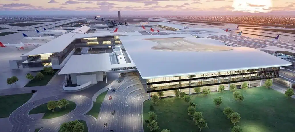 Los tres motores que afina Grupo Argos para acelerar su crecimiento en próximos años Agregar un terminal de pasajeros es parte de la propuesta en la APP para ampliar el aeropuerto de Bogotá. Imagen: Odinsa