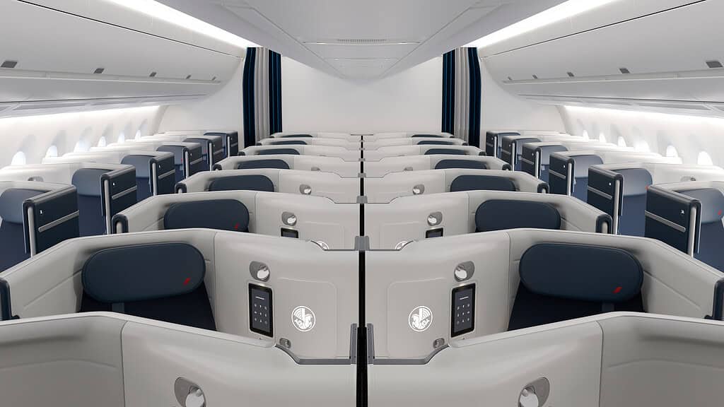 Cabina Business Air France A350. Foto: cortesía Air France.