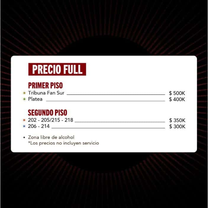 Precios del concierto de Billy Idol. Foto: tomada de Tuboleta.com.