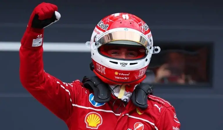 Charles Leclerc, de Ferrari en la primera salida del Gran Premio de Hungría