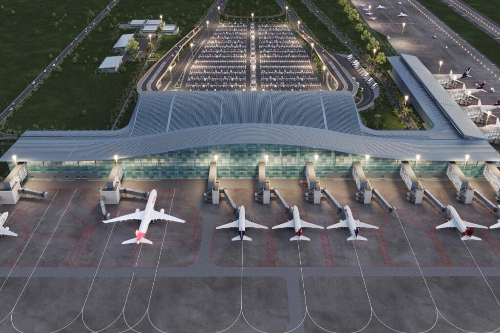 Así sería el nuevo aeropuerto concesionado de Cartagena propuesto por Odinsa, que contempla una inversión de $4,5 billones. Imagen: Odinsa